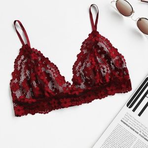 Red Floral Bralette